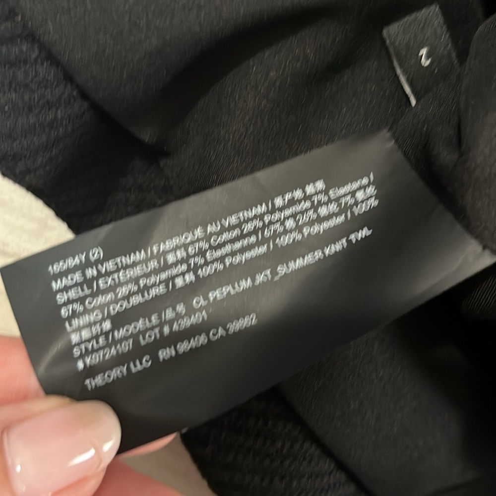 Theory Black Zip Jacket Size 2 - Picture 9 of 11